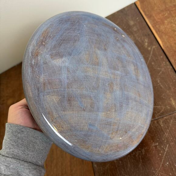 Blue Distressed Styled Broken Column 11 inch Succulent Faux Floral Planter - Picture 7 of 8